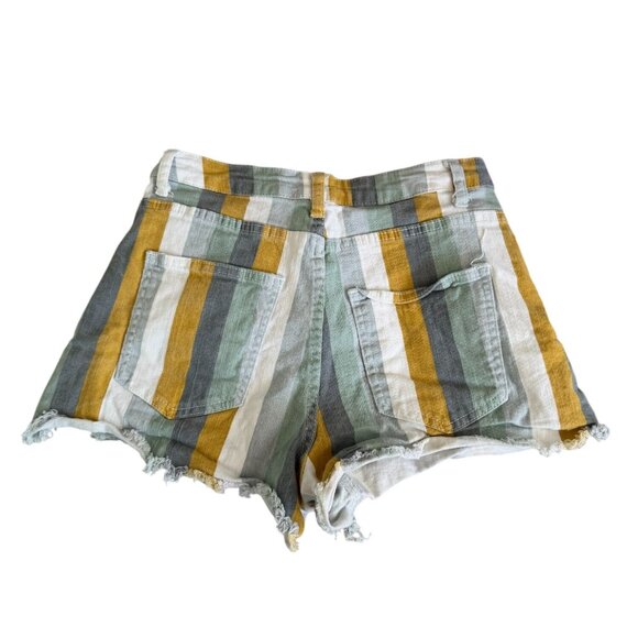 ALTAR'D STATE Multicolor Striped Denim Shorts Size Medium - Picture 6 of 9